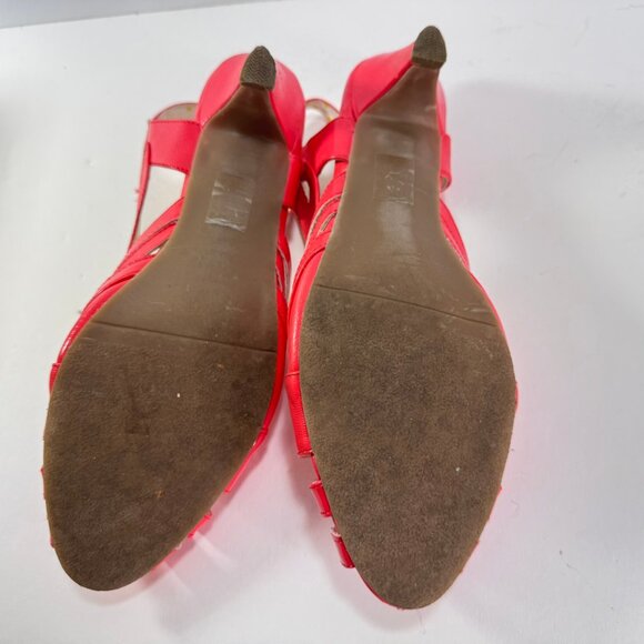 Bait Footwear Coral Pink Sling Back Peep Toe Cut Outs Heels sz 10 - Picture 8 of 11